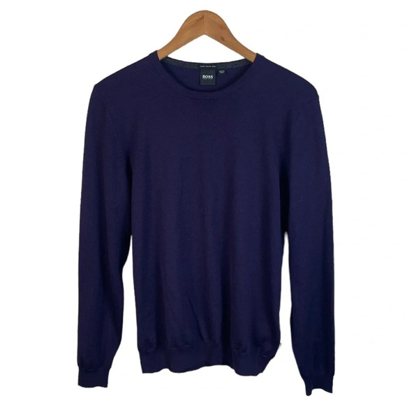 LS45 Mens BOSS Hugo Boss Finest Italian Wool Designer Sweater M - Picture 1 of 4